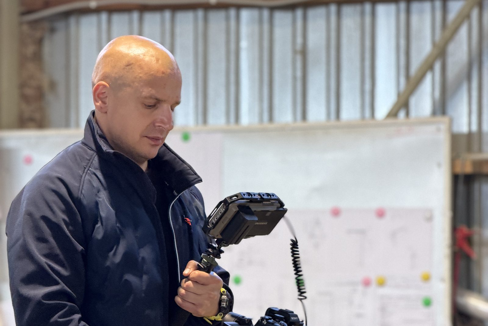 Eugenijus Mačiukas filmuoja įmonės pristatomąjį video